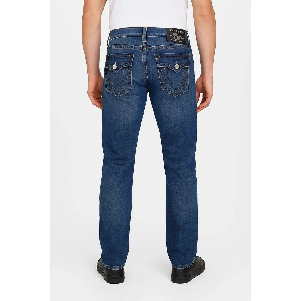True Religion Jeans Men Sz 31 Blue Ricky Relaxed Straight Washed 5 Pocket Modern